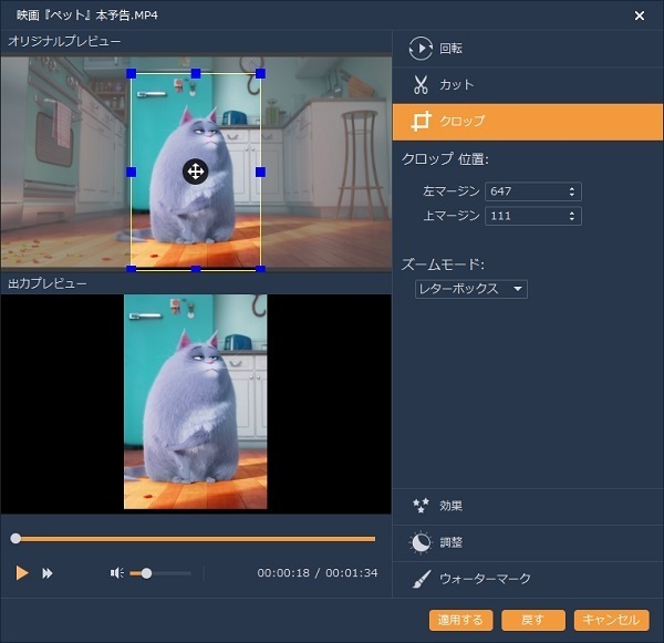 DVD ISOファイルを作成する前に動画の効果を最適化