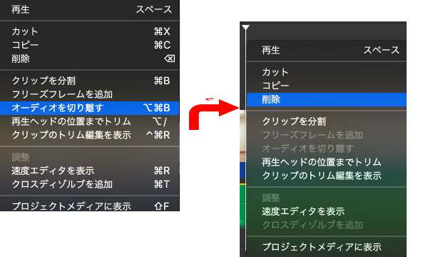 動画の音だけを切り取り 消す方法